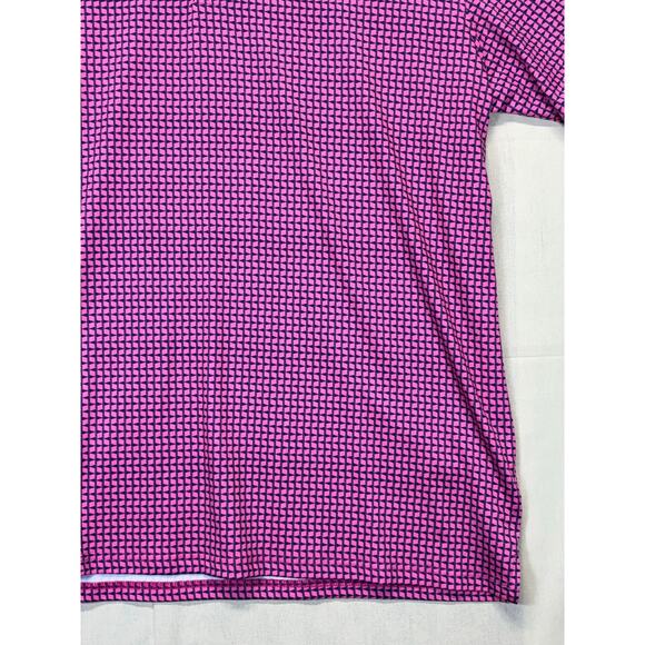 MAELREG Men’s Performance Polo Pink Navy Geometric Golf Shirt XL - Picture 13 of 16